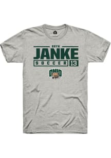 Bryn Janke  Ohio Bobcats Ash Rally NIL Stacked Box Short Sleeve T Shirt