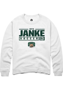 Bryn Janke  Rally Ohio Bobcats Mens White NIL Stacked Box Long Sleeve Crew Sweatshirt