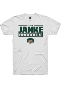 Bryn Janke  Ohio Bobcats White Rally NIL Stacked Box Short Sleeve T Shirt