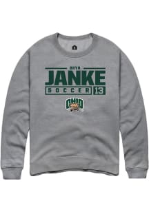 Bryn Janke  Rally Ohio Bobcats Mens Graphite NIL Stacked Box Long Sleeve Crew Sweatshirt