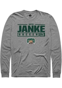 Bryn Janke  Ohio Bobcats Graphite Rally NIL Stacked Box Long Sleeve T Shirt