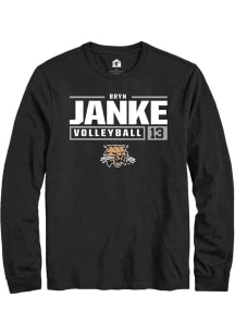 Bryn Janke  Ohio Bobcats Black Rally NIL Stacked Box Long Sleeve T Shirt