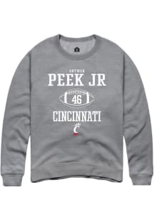 Antwan Peek Jr. Rally Mens Graphite Cincinnati Bearcats NIL Sport Icon Crew Sweatshirt