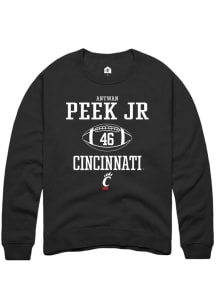 Antwan Peek Jr. Rally Mens Black Cincinnati Bearcats NIL Sport Icon Crew Sweatshirt