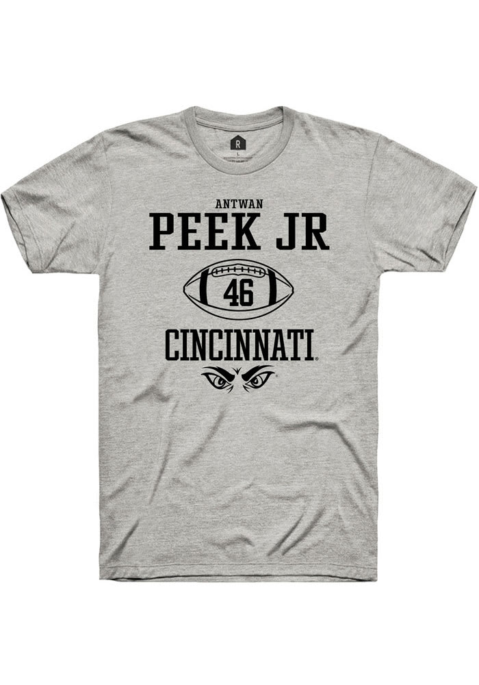 Antwan Peek Jr. Cincinnati Bearcats Grey Rally NIL Sport Icon Short Sleeve T Shirt