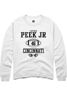 Antwan Peek Jr. Rally Mens White Cincinnati Bearcats NIL Sport Icon Crew Sweatshirt