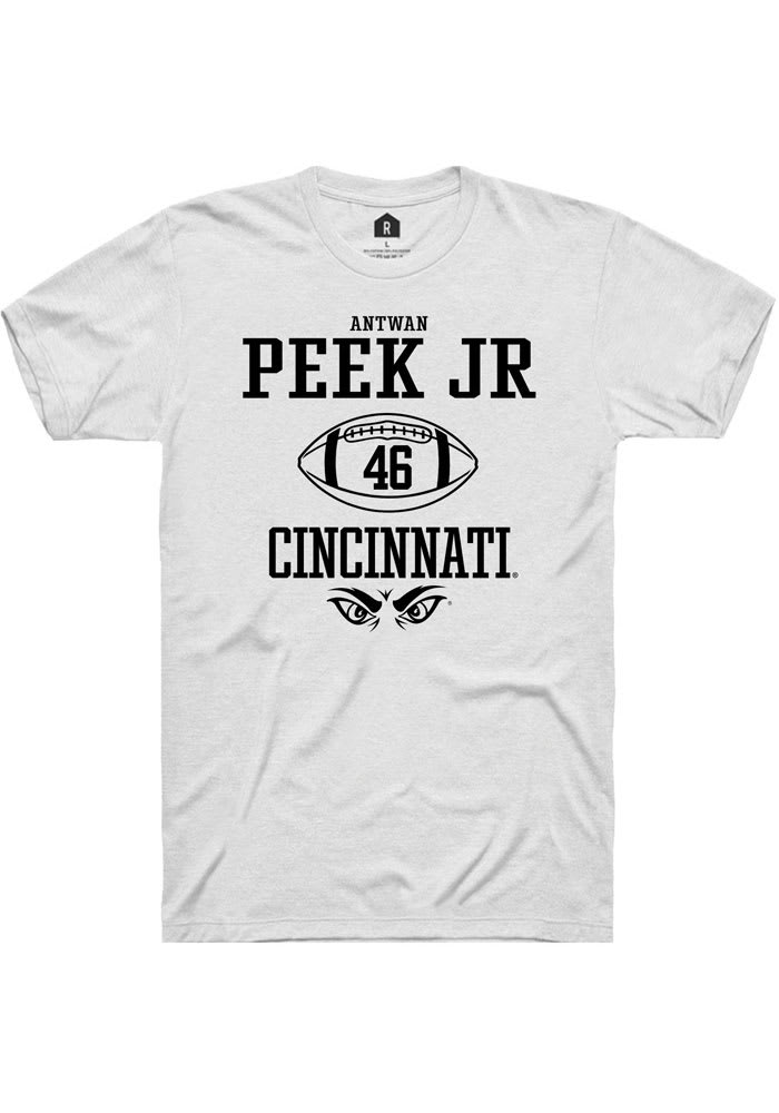 Antwan Peek Jr. Cincinnati Bearcats White Rally NIL Sport Icon Short Sleeve T Shirt