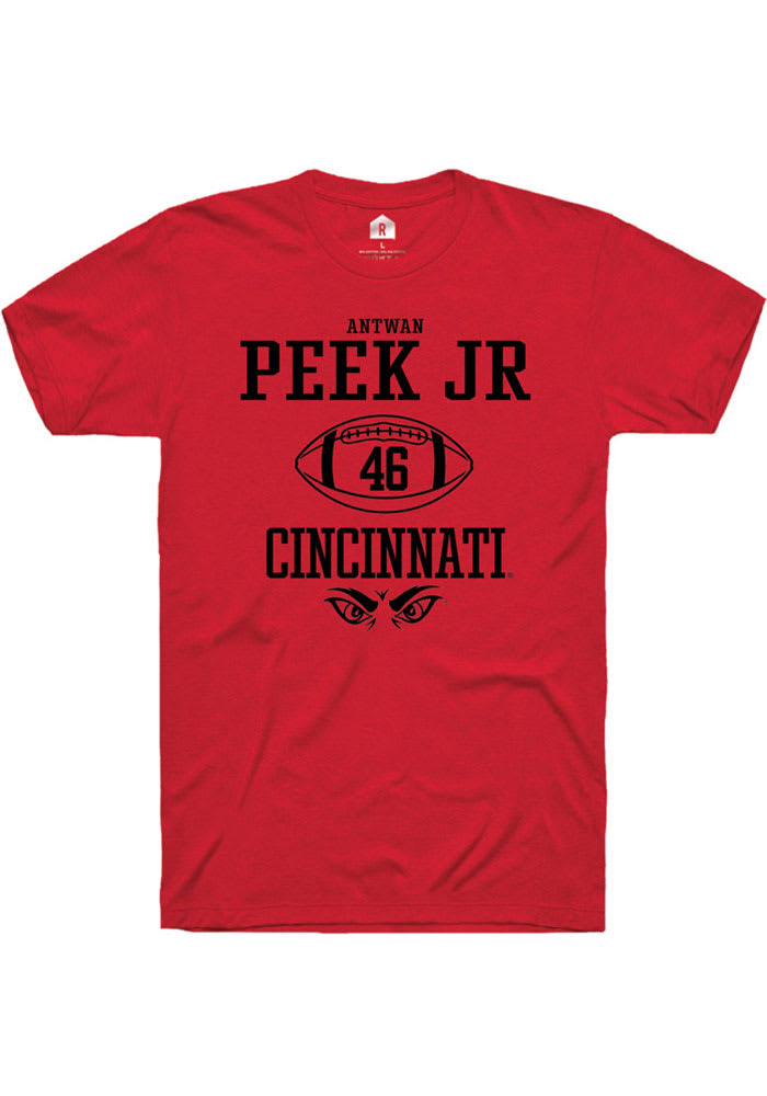 Antwan Peek Jr. Cincinnati Bearcats Red Rally NIL Sport Icon Short Sleeve T Shirt