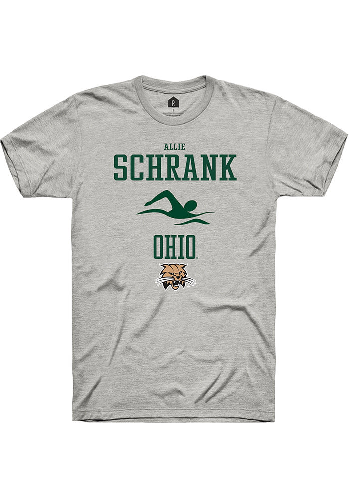 Allie Schrank  Ohio Bobcats Ash Rally NIL Sport Icon Short Sleeve T Shirt