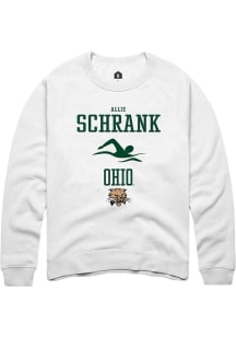 Allie Schrank  Rally Ohio Bobcats Mens White NIL Sport Icon Long Sleeve Crew Sweatshirt