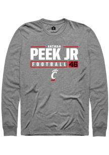 Antwan Peek Jr. Rally Mens Graphite Cincinnati Bearcats NIL Stacked Box Tee