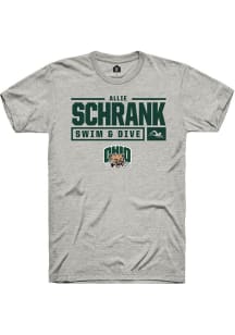 Allie Schrank  Ohio Bobcats Ash Rally NIL Stacked Box Short Sleeve T Shirt