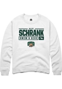 Allie Schrank  Rally Ohio Bobcats Mens White NIL Stacked Box Long Sleeve Crew Sweatshirt