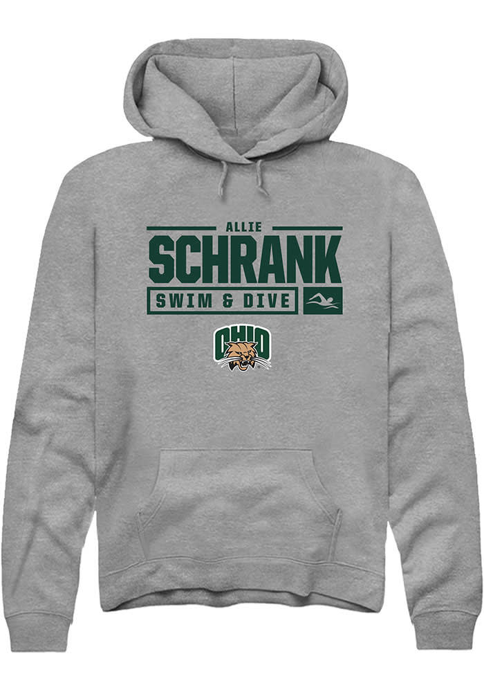 Allie Schrank  Rally Ohio Bobcats Mens Graphite NIL Stacked Box Long Sleeve Hoodie