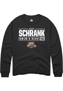 Allie Schrank  Rally Ohio Bobcats Mens Black NIL Stacked Box Long Sleeve Crew Sweatshirt