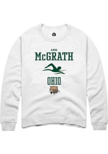 Anna McGrath  Rally Ohio Bobcats Mens White NIL Sport Icon Long Sleeve Crew Sweatshirt