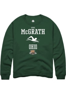 Anna McGrath  Rally Ohio Bobcats Mens Green NIL Sport Icon Long Sleeve Crew Sweatshirt