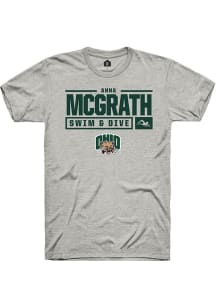 Anna McGrath  Ohio Bobcats Ash Rally NIL Stacked Box Short Sleeve T Shirt