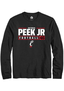 Antwan Peek Jr. Rally Mens Black Cincinnati Bearcats NIL Stacked Box Tee