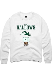 Ashley Sallows  Rally Ohio Bobcats Mens White NIL Sport Icon Long Sleeve Crew Sweatshirt