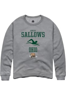 Ashley Sallows  Rally Ohio Bobcats Mens Graphite NIL Sport Icon Long Sleeve Crew Sweatshirt