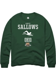 Ashley Sallows  Rally Ohio Bobcats Mens Green NIL Sport Icon Long Sleeve Crew Sweatshirt