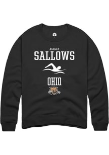 Ashley Sallows  Rally Ohio Bobcats Mens Black NIL Sport Icon Long Sleeve Crew Sweatshirt