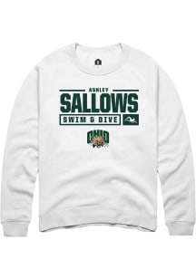 Ashley Sallows  Rally Ohio Bobcats Mens White NIL Stacked Box Long Sleeve Crew Sweatshirt