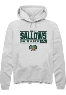 Ashley Sallows  Rally Ohio Bobcats Mens White NIL Stacked Box Long Sleeve Hoodie