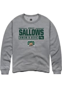 Ashley Sallows  Rally Ohio Bobcats Mens Graphite NIL Stacked Box Long Sleeve Crew Sweatshirt