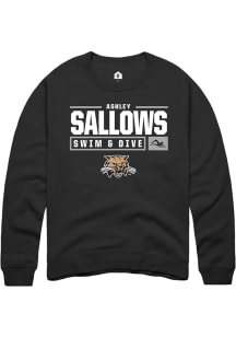 Ashley Sallows  Rally Ohio Bobcats Mens Black NIL Stacked Box Long Sleeve Crew Sweatshirt