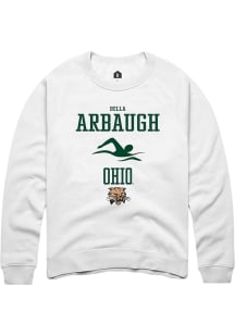 Bella Arbaugh  Rally Ohio Bobcats Mens White NIL Sport Icon Long Sleeve Crew Sweatshirt