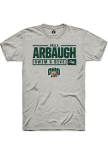 Bella Arbaugh  Ohio Bobcats Ash Rally NIL Stacked Box Short Sleeve T Shirt