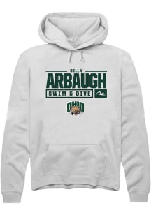 Bella Arbaugh  Rally Ohio Bobcats Mens White NIL Stacked Box Long Sleeve Hoodie