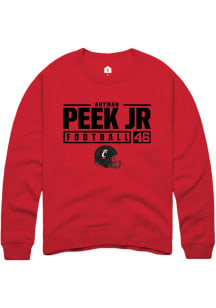 Antwan Peek Jr. Rally Mens Red Cincinnati Bearcats NIL Stacked Box Crew Sweatshirt