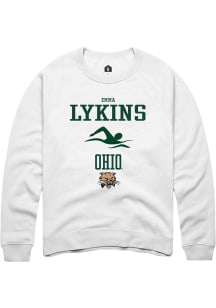 Emma Lykins  Rally Ohio Bobcats Mens White NIL Sport Icon Long Sleeve Crew Sweatshirt