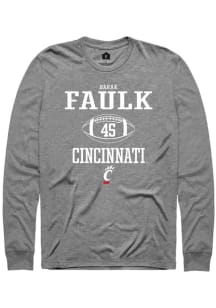 Barak Faulk Rally Mens Graphite Cincinnati Bearcats NIL Sport Icon Tee