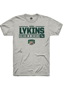 Emma Lykins  Ohio Bobcats Ash Rally NIL Stacked Box Short Sleeve T Shirt