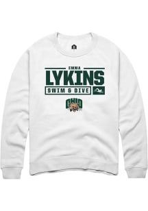 Emma Lykins  Rally Ohio Bobcats Mens White NIL Stacked Box Long Sleeve Crew Sweatshirt