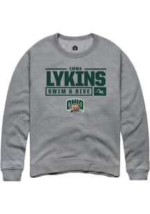 Emma Lykins  Rally Ohio Bobcats Mens Graphite NIL Stacked Box Long Sleeve Crew Sweatshirt