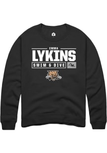 Emma Lykins  Rally Ohio Bobcats Mens Black NIL Stacked Box Long Sleeve Crew Sweatshirt