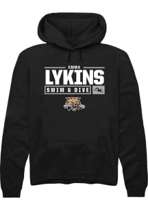 Emma Lykins  Rally Ohio Bobcats Mens Black NIL Stacked Box Long Sleeve Hoodie