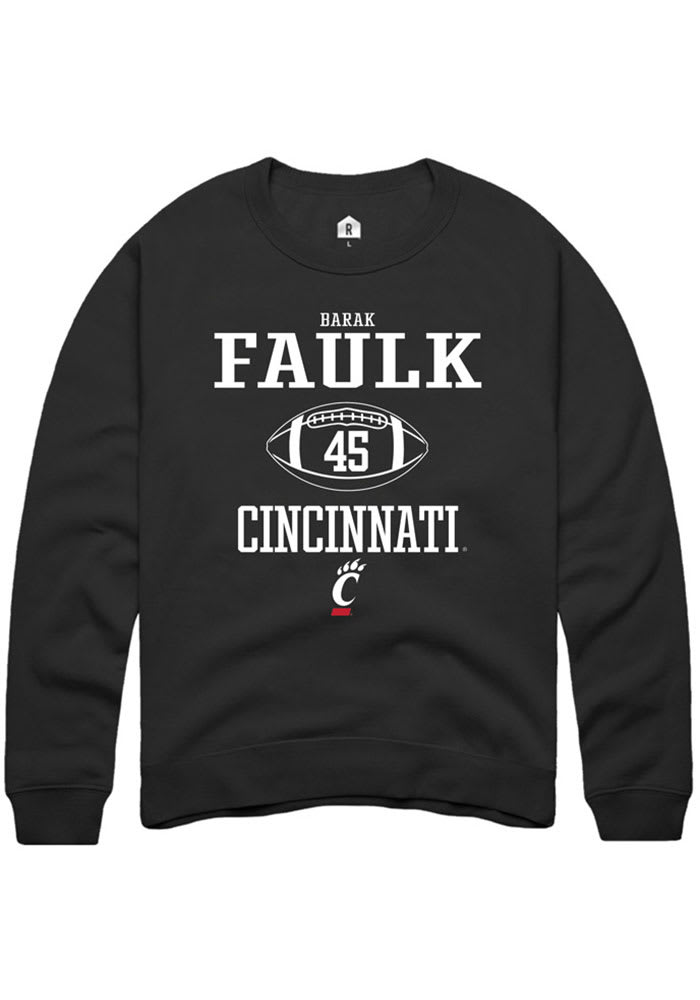 Barak Faulk Rally Cincinnati Bearcats Mens Black NIL Sport Icon Long Sleeve Crew Sweatshirt