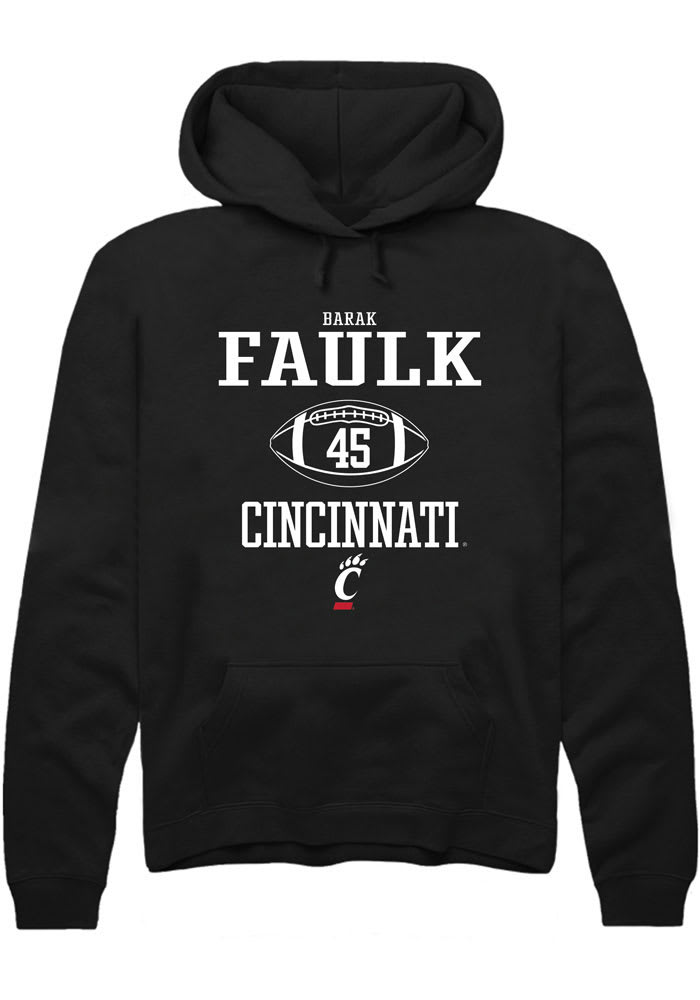 Barak Faulk Rally Cincinnati Bearcats Mens Black NIL Sport Icon Long Sleeve Hoodie