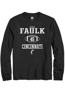 Barak Faulk Rally Mens Black Cincinnati Bearcats NIL Sport Icon Tee