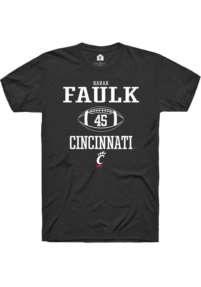 Barak Faulk Cincinnati Bearcats Black Rally NIL Sport Icon Short Sleeve T Shirt
