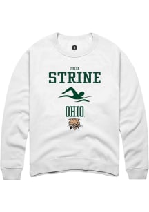 Julia Strine  Rally Ohio Bobcats Mens White NIL Sport Icon Long Sleeve Crew Sweatshirt