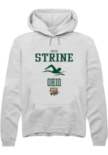 Julia Strine  Rally Ohio Bobcats Mens White NIL Sport Icon Long Sleeve Hoodie