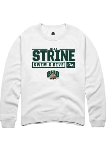 Julia Strine  Rally Ohio Bobcats Mens White NIL Stacked Box Long Sleeve Crew Sweatshirt