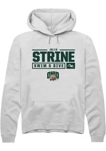 Julia Strine  Rally Ohio Bobcats Mens White NIL Stacked Box Long Sleeve Hoodie